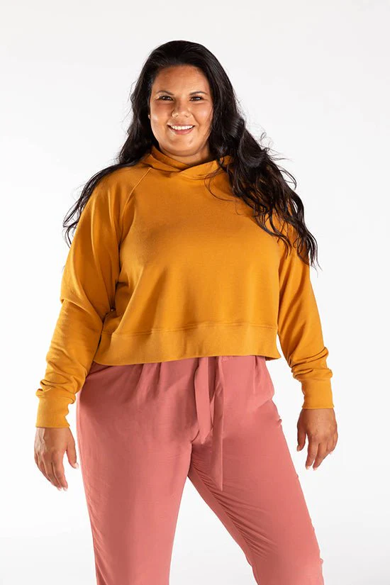Page Cropped Hooded Sweatshirt Pattern - Chalk + Notch - Image 10
