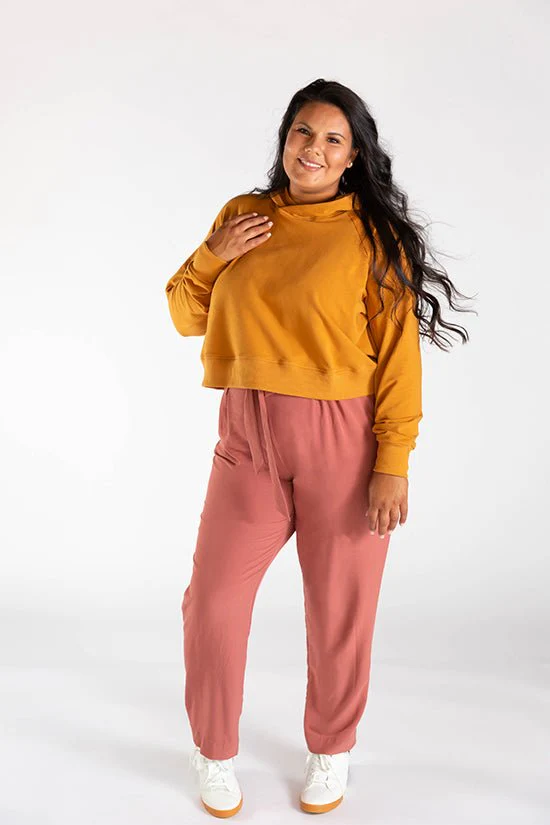 Page Cropped Hooded Sweatshirt Pattern - Chalk + Notch - Image 11