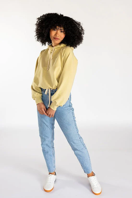 Page Cropped Hooded Sweatshirt Pattern - Chalk + Notch - Image 14