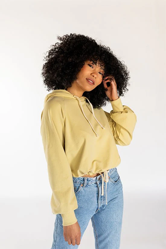Page Cropped Hooded Sweatshirt Pattern - Chalk + Notch - Image 16