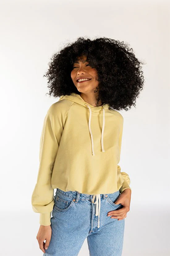 Page Cropped Hooded Sweatshirt Pattern - Chalk + Notch - Image 17
