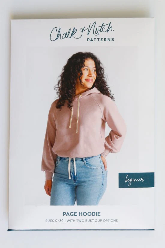 Page Cropped Hooded Sweatshirt Pattern - Chalk + Notch - Image 19