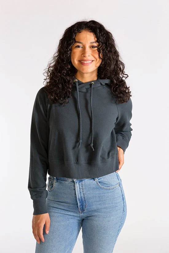 Page Cropped Hooded Sweatshirt Pattern - Chalk + Notch - Image 8