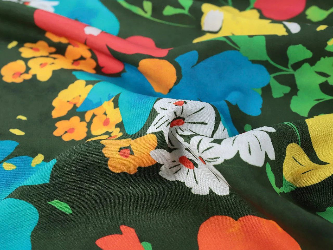 Paige Floral Viscose Twill - Green - Oeko-Tex 100 - Fabric Godmother - Image 2