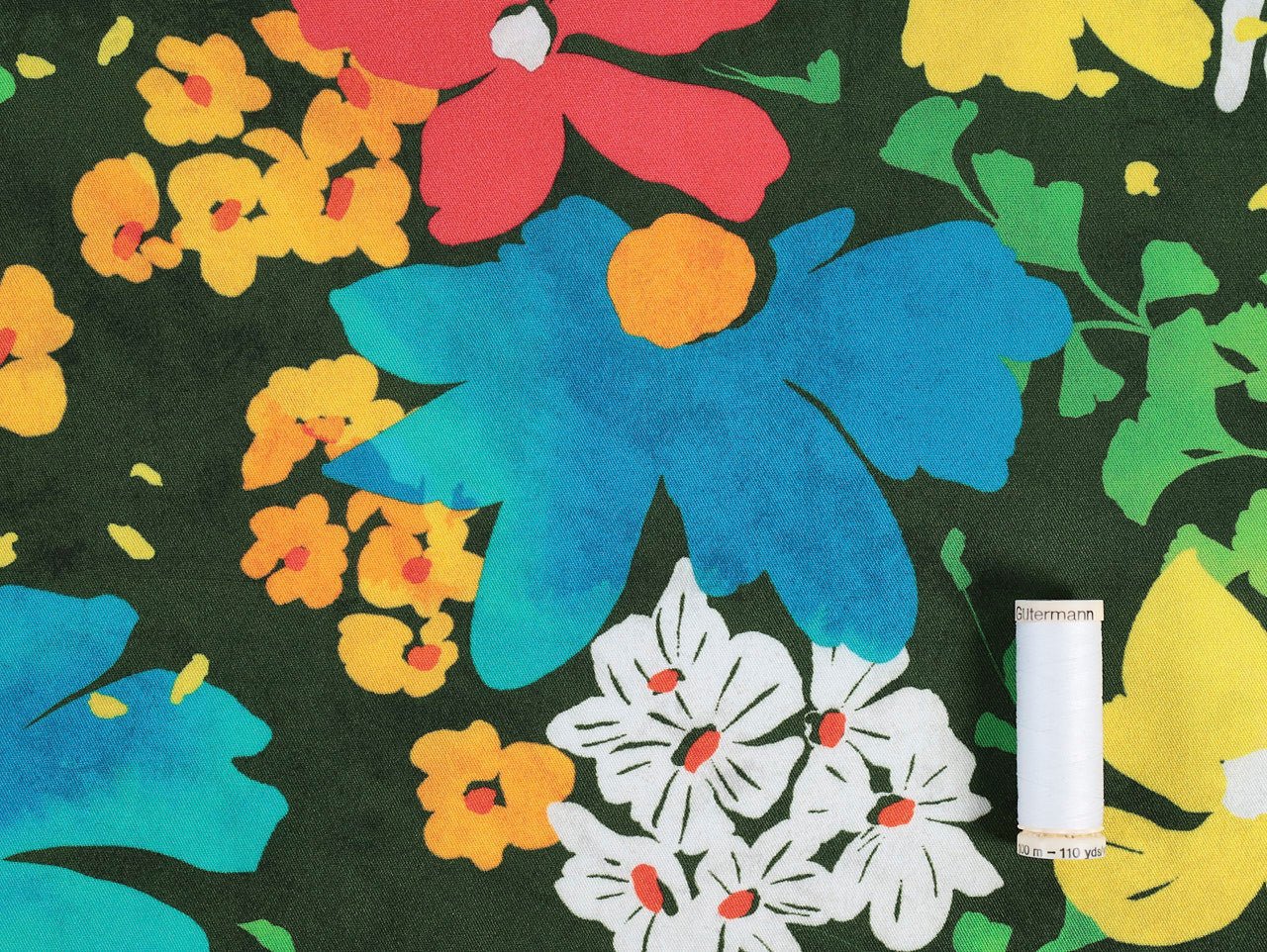 Paige Floral Viscose Twill - Green - Oeko-Tex 100 - Fabric Godmother - Image 3