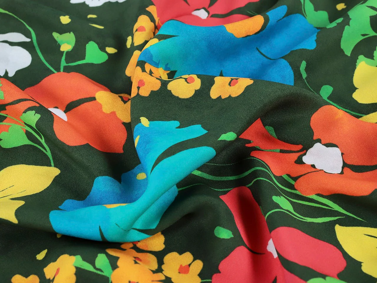Paige Floral Viscose Twill - Green - Oeko-Tex 100 - Fabric Godmother - Image 5