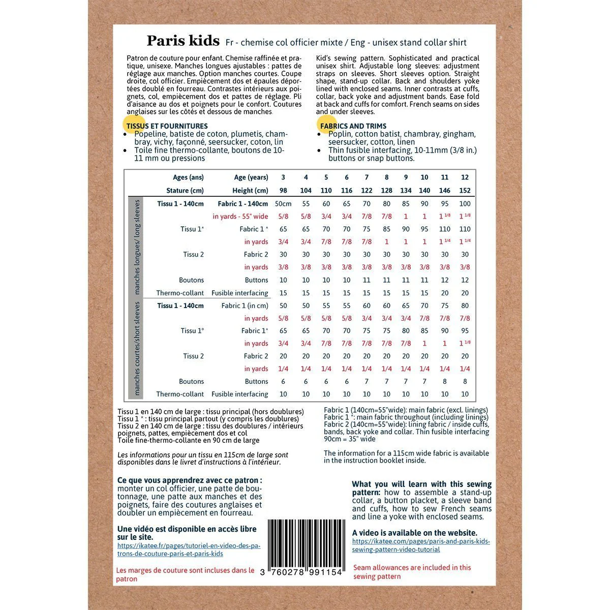 Paris Kids Shirt Sewing Pattern - Kids 3/12 - Ikatee - Image 28