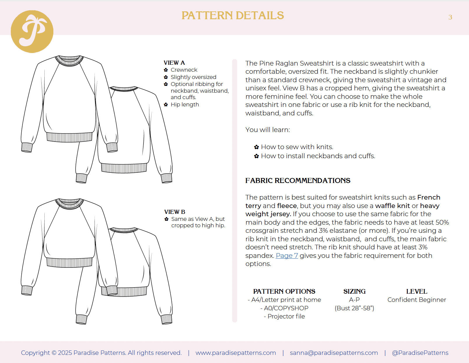 Pine Raglan PDF Pattern - Paradise Patterns - Image 14