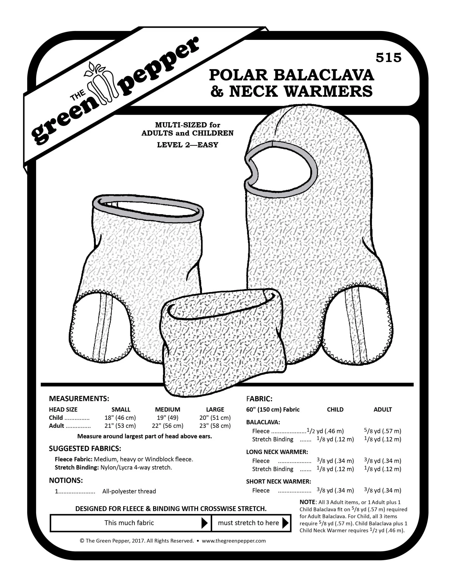 Polar Balaclava & Neck Warmers PDF Pattern - 515 - The Green Pepper Patterns - Image 2