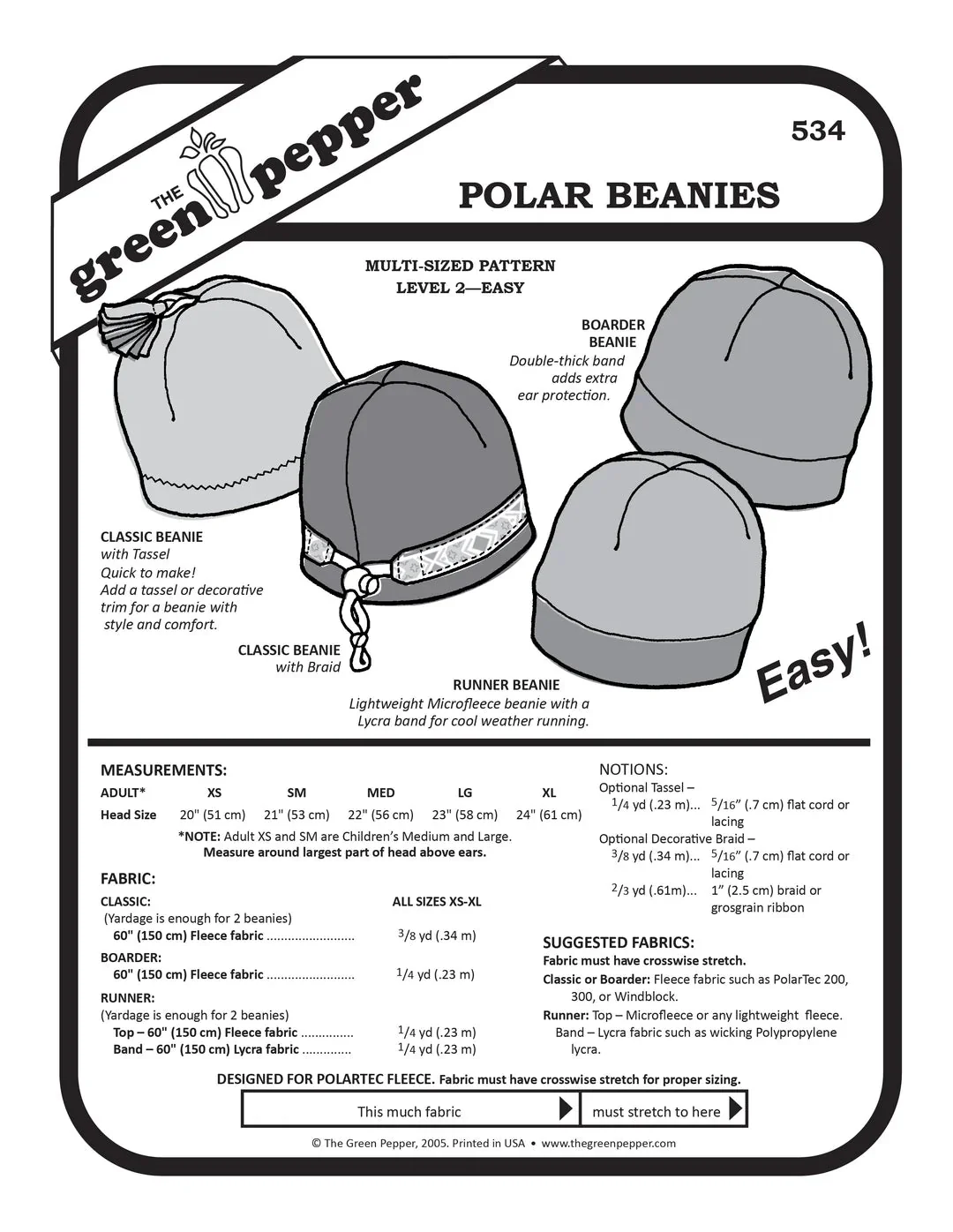 Polar Beanies PDF Pattern - 534 - The Green Pepper Patterns