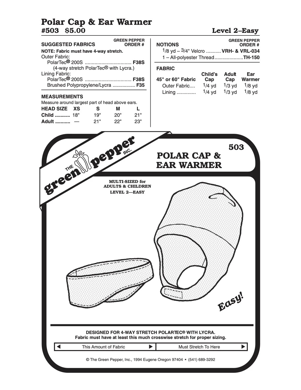 Polar Cap & Ear Warmer Pattern - 503 - The Green Pepper Patterns - Image 3