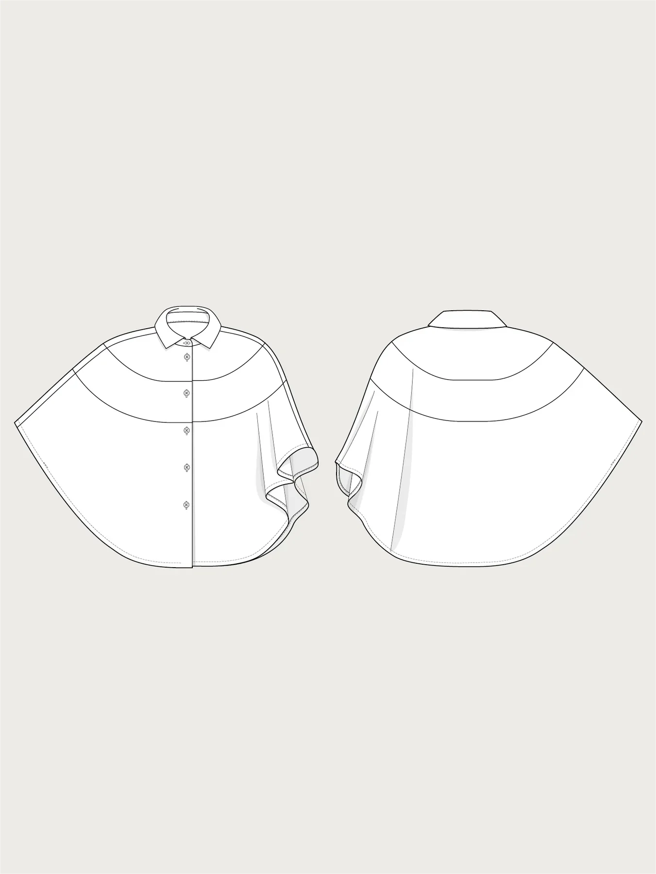 Poncho Shirt Pattern - The Assembly Line -XS3XL - Image 9