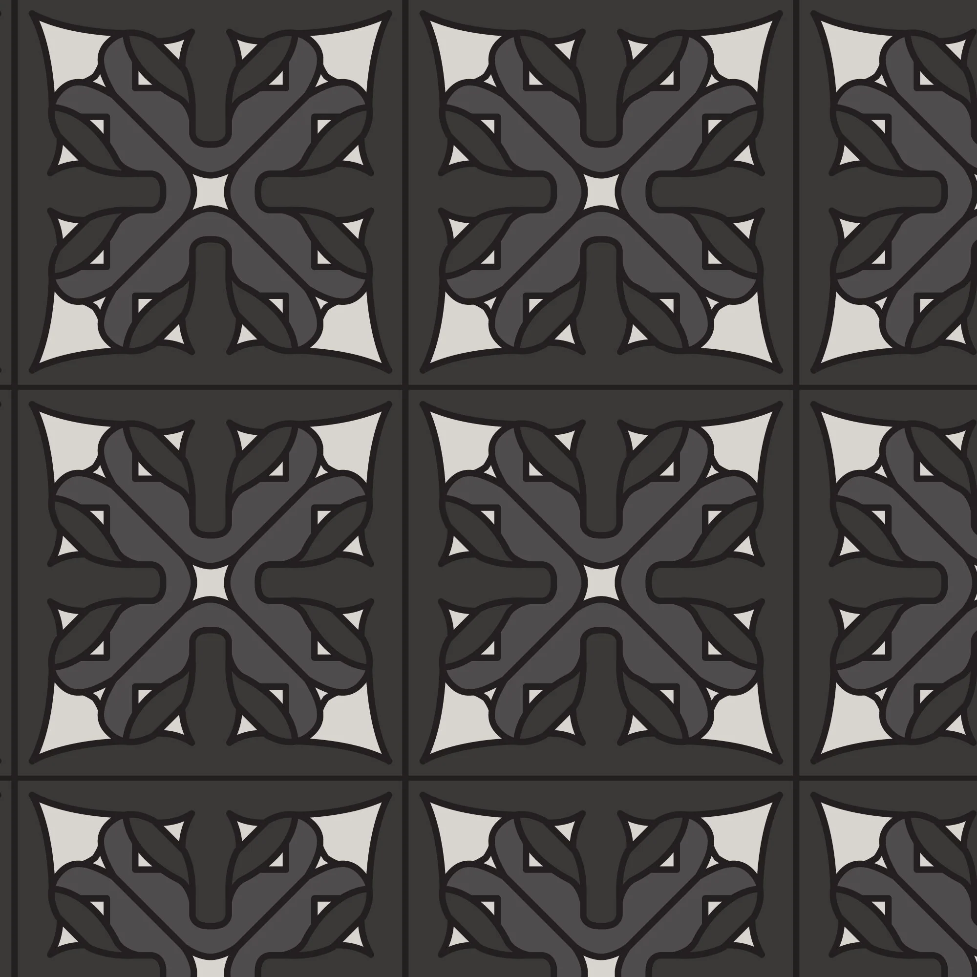 Prism #27985 - Charcoal - Wright Prisms - Frank Lloyd Wright - Cloud 9 Fabrics - Barkcloth
