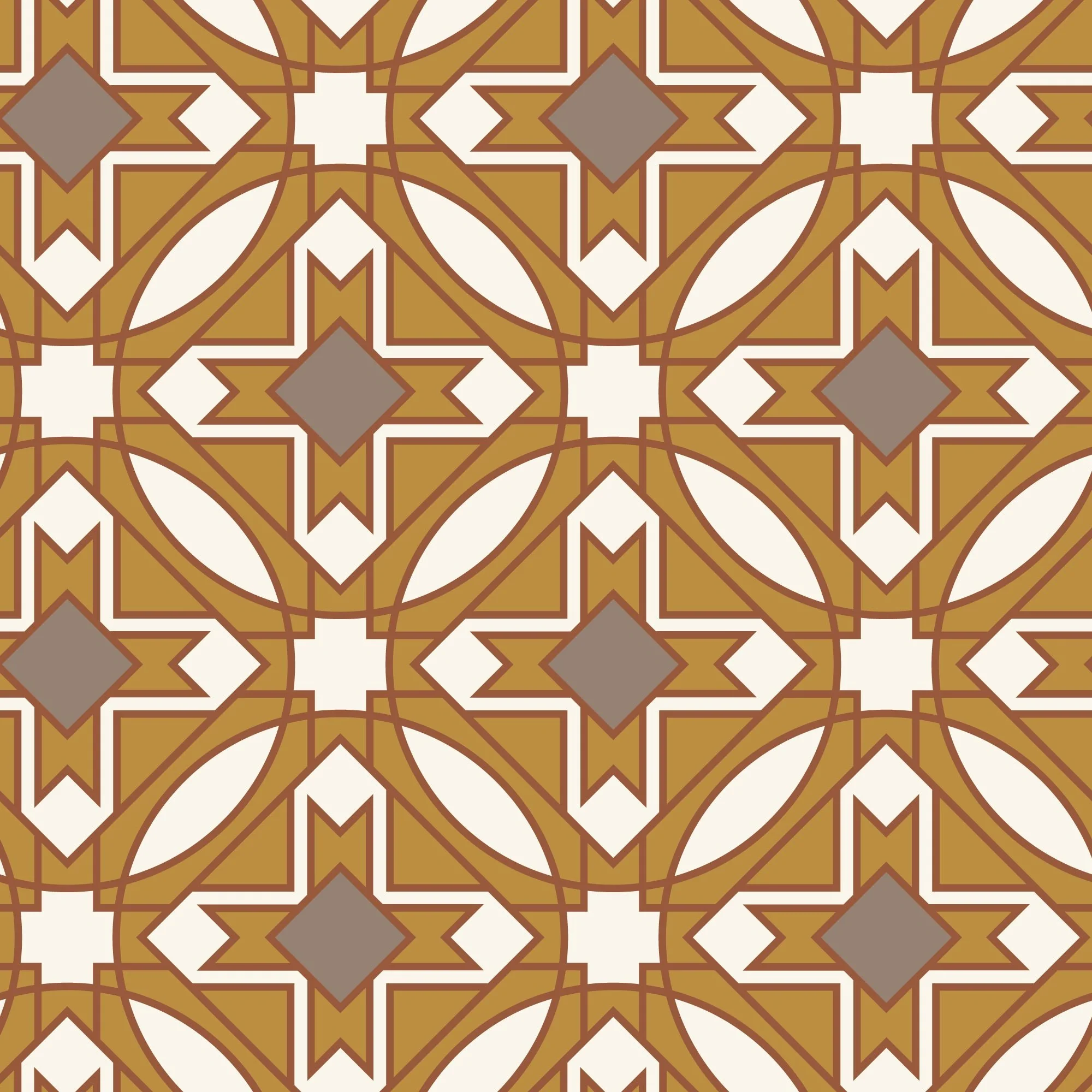 Prism #27989 - Mustard/Brown - Wright Prisms - Frank Lloyd Wright - Cloud 9 Fabrics - Barkcloth