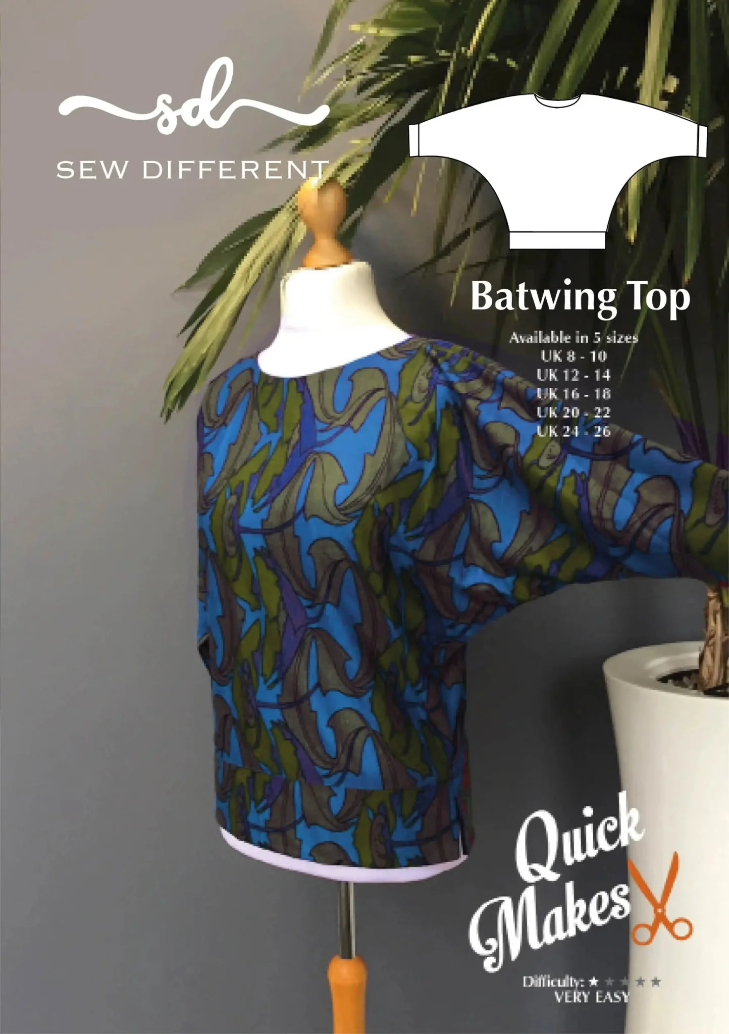 Quick Makes Batwing Top - Paper Sewing Pattern - Sew Different - Image 2