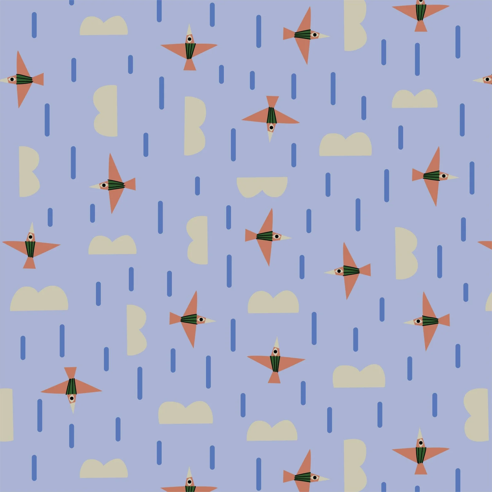 Rain Flock - Hidden Thicket - Leah Duncan - Cloud 9 Fabrics - Poplin