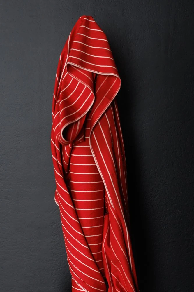Red Stripe Handloom Twill Indian Cotton - Merchant & Mills - Image 3