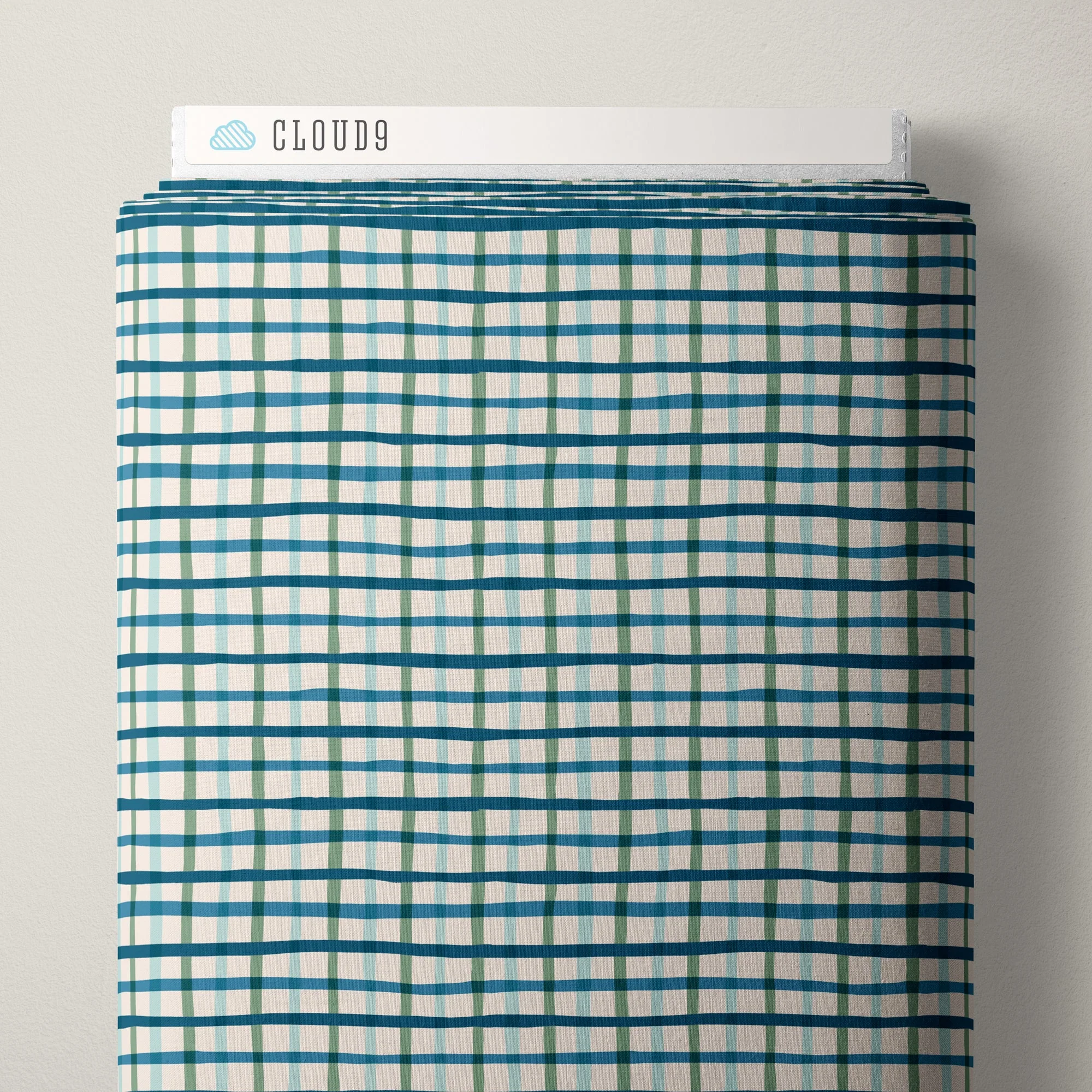 Retro Plaid - Blue/Green - Camp Canine - Krissy Mast - Cloud 9 Fabrics - Poplin