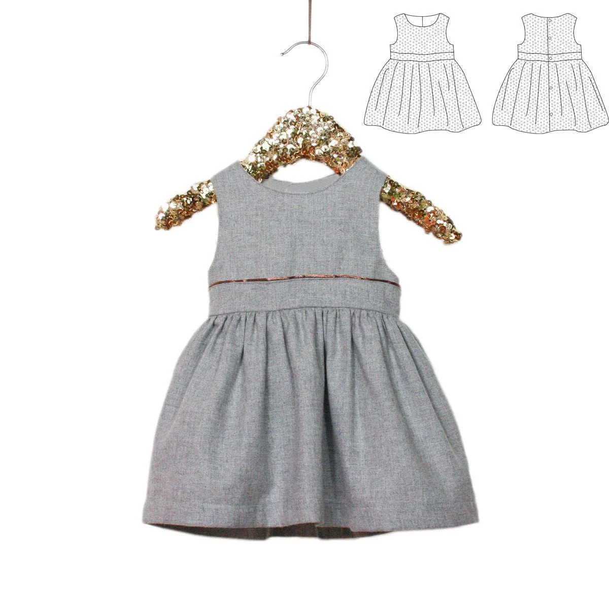 Roma Dress Sewing Pattern - Baby Girl 6M/24M - Ikatee