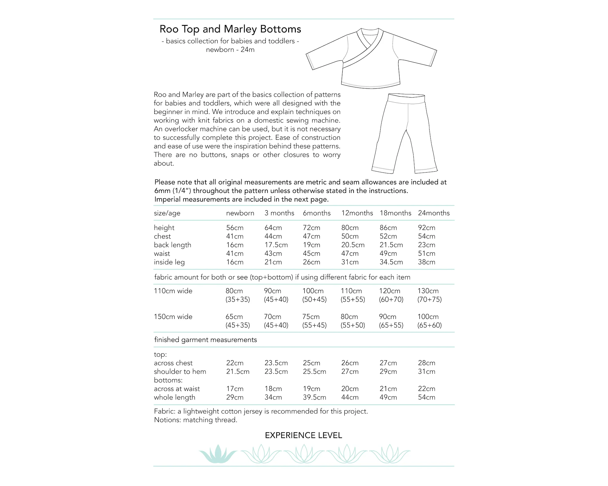 Roo Top + Marley Bottoms (0-24m) Baby + Toddler Sewing Pattern - Dhurata Davies - Image 12