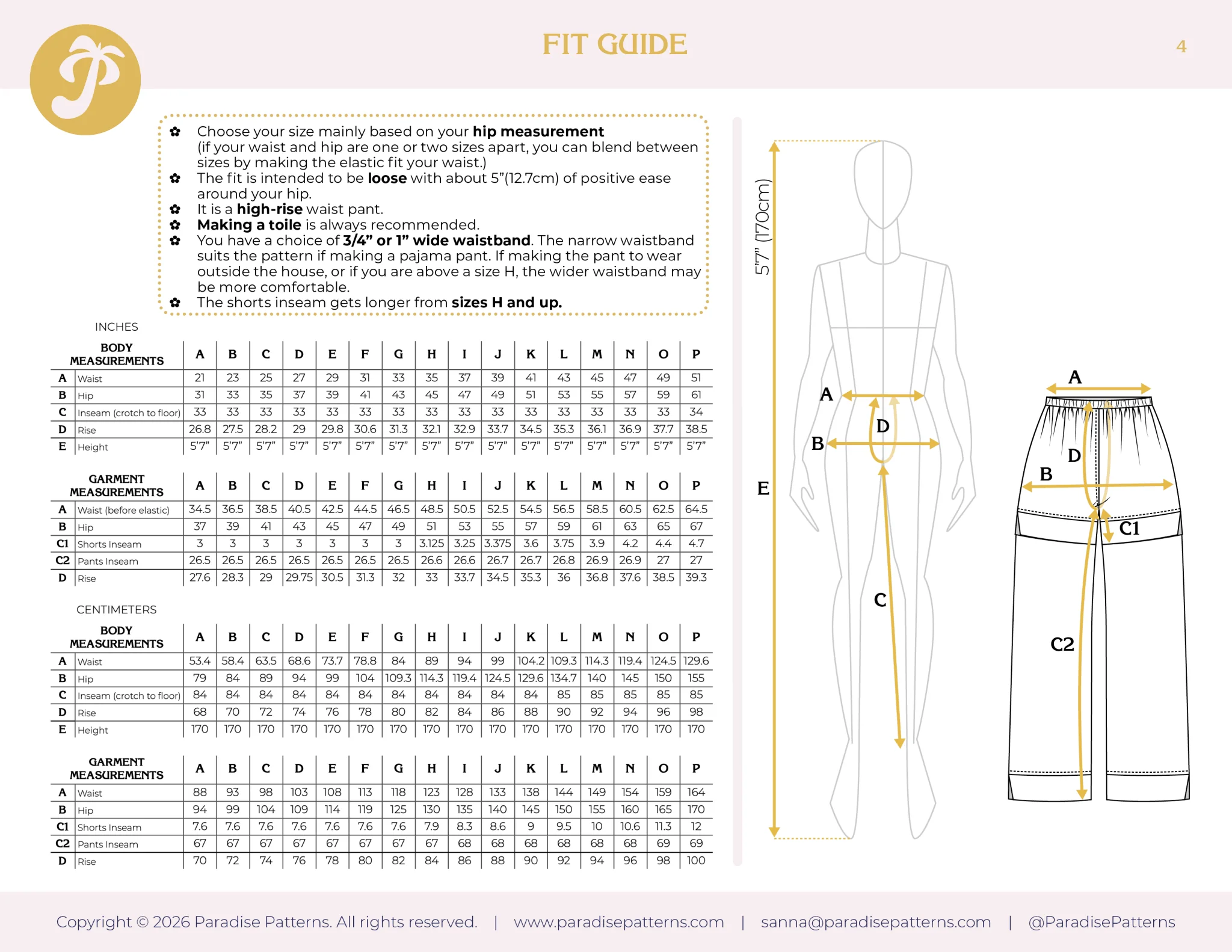 Rose Bottoms PDF Pattern - Paradise Patterns - Image 24