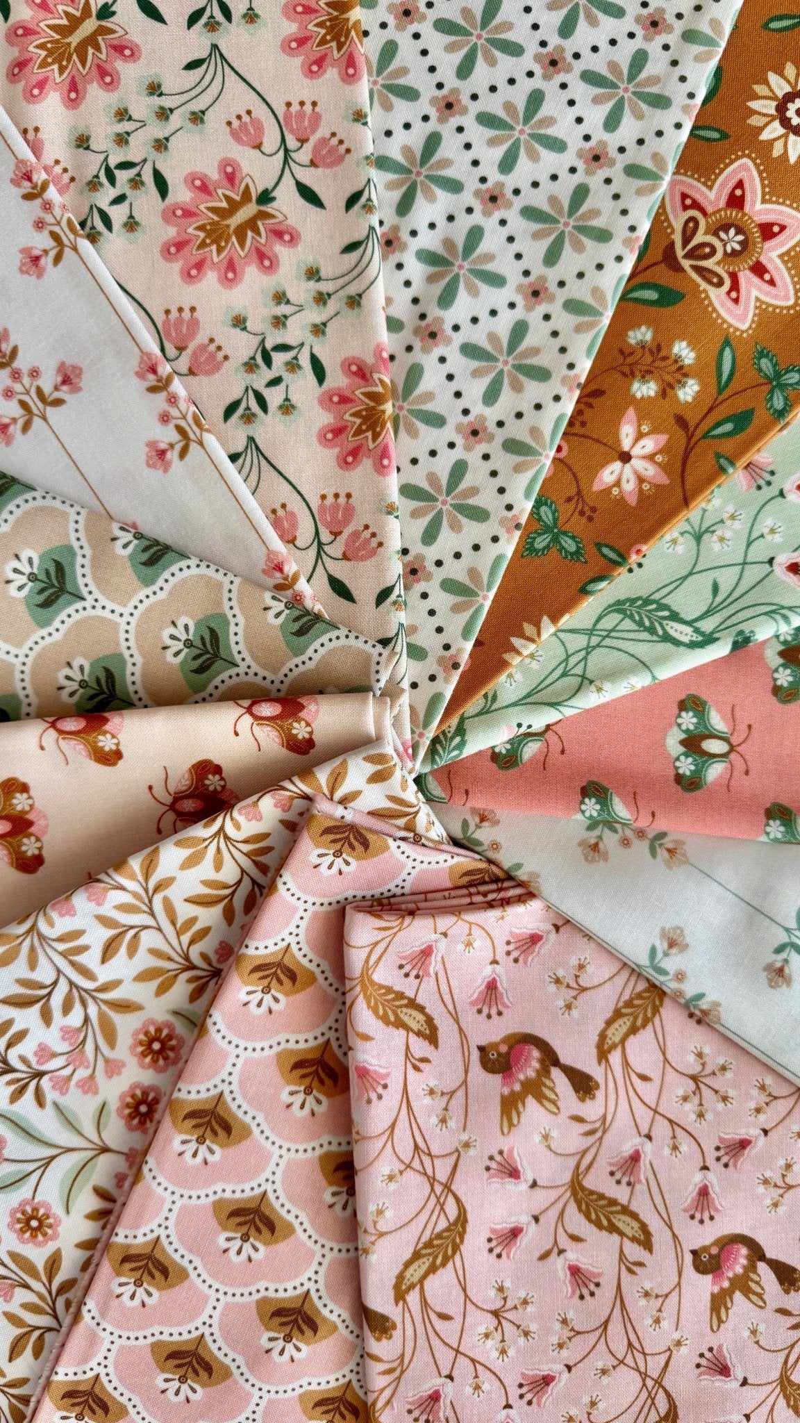 Rosie - Pink/Gold - Vintage Charm - Dots & Glory - Cloud 9 Fabrics - Poplin - Image 11