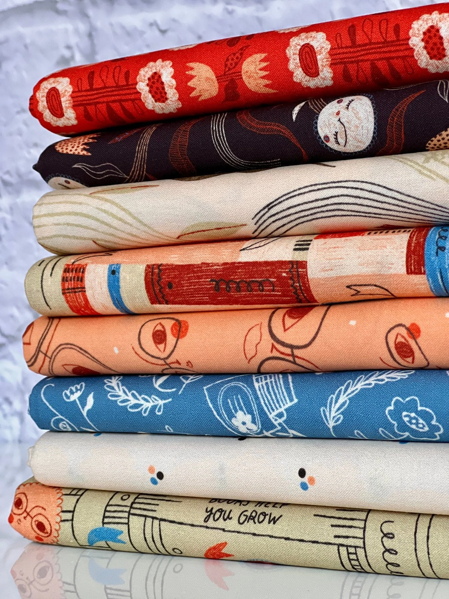 Rosy Glasses - Book Club by Meenal Patel - Cloud 9 Fabrics - Poplin - Image 9