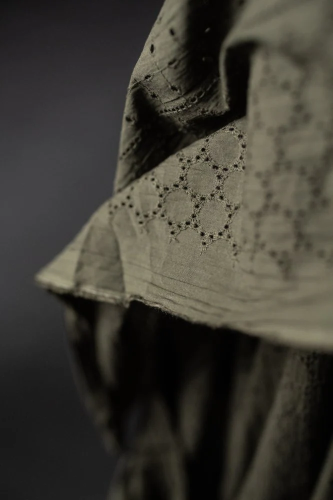 Rowan Green Eyelet Indian Cotton - Merchant & Mills - Image 2