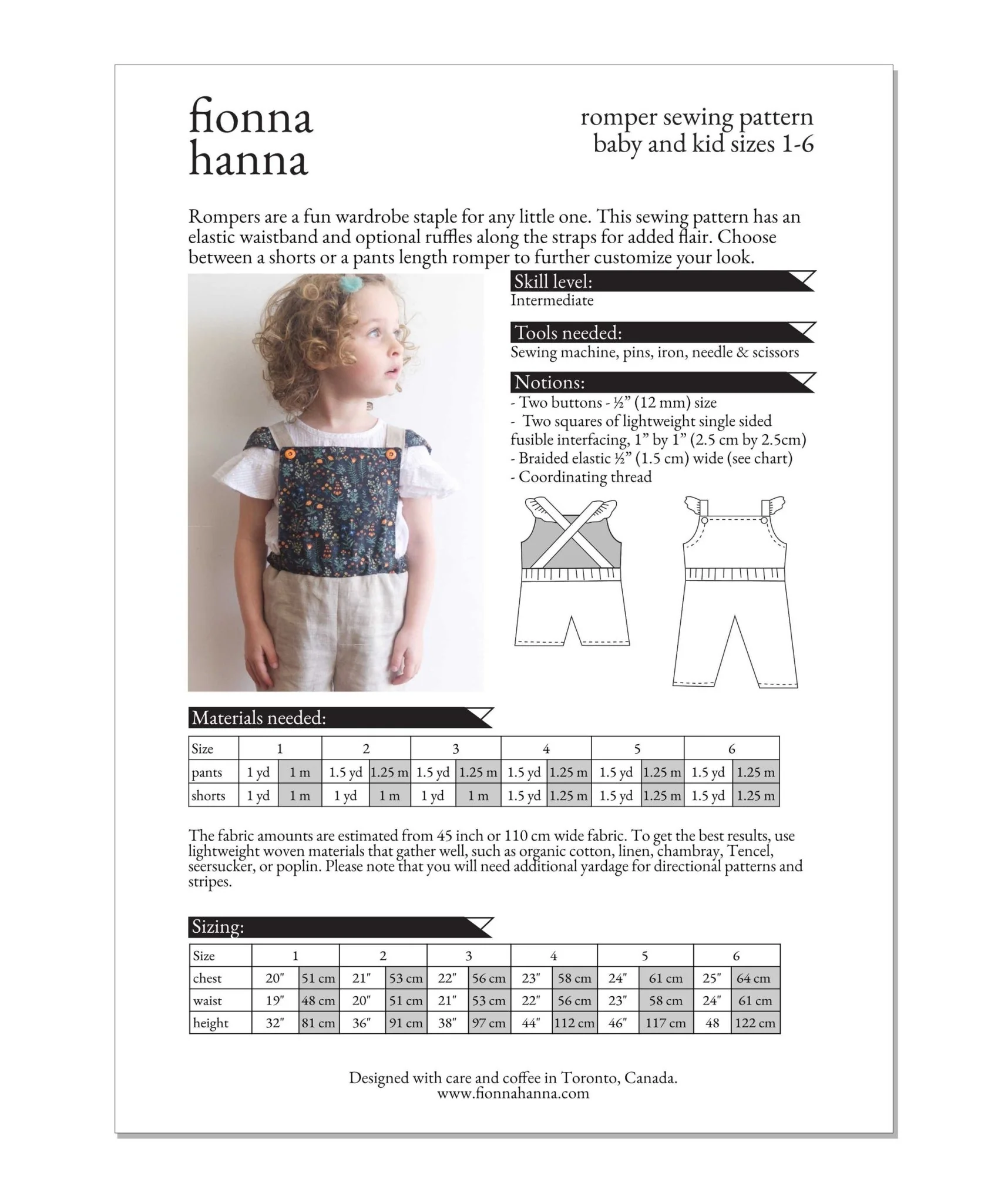 Ruffle Romper Childrens Sewing Pattern - Fiona Hanna - Image 6