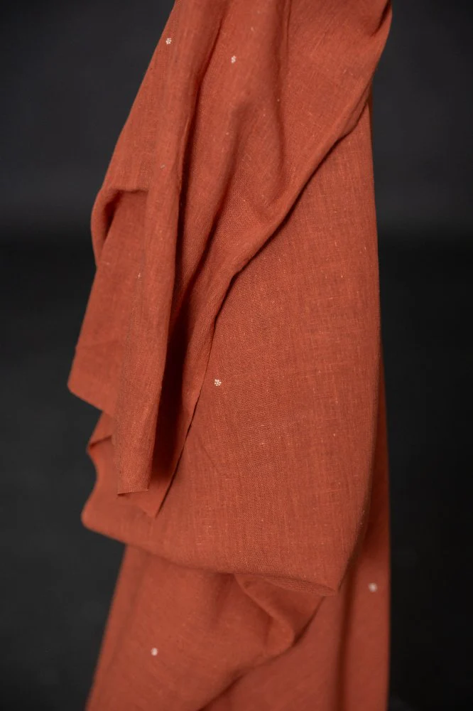 Russet Extra Weft Handwoven Indian Organic Cotton - Merchant & Mills - Image 3