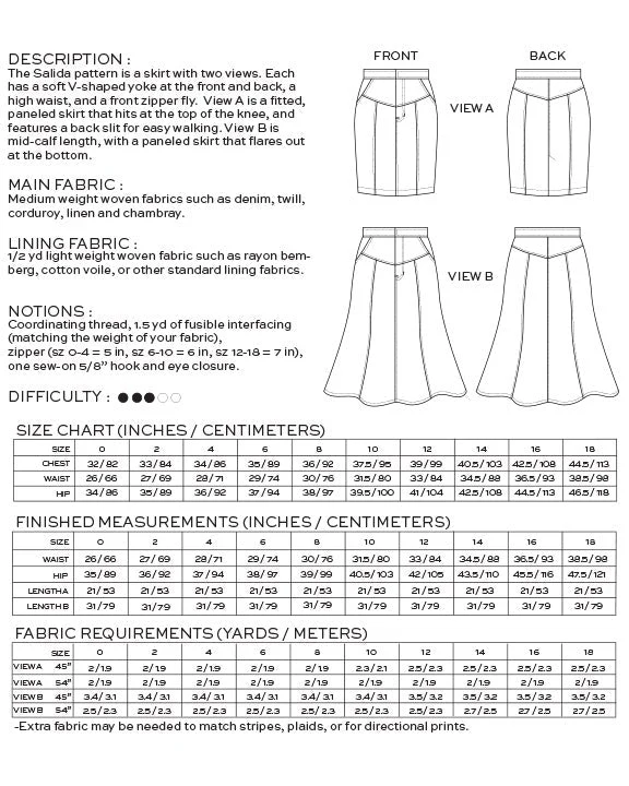 Salida Skirt Pattern - True Bias - Image 4