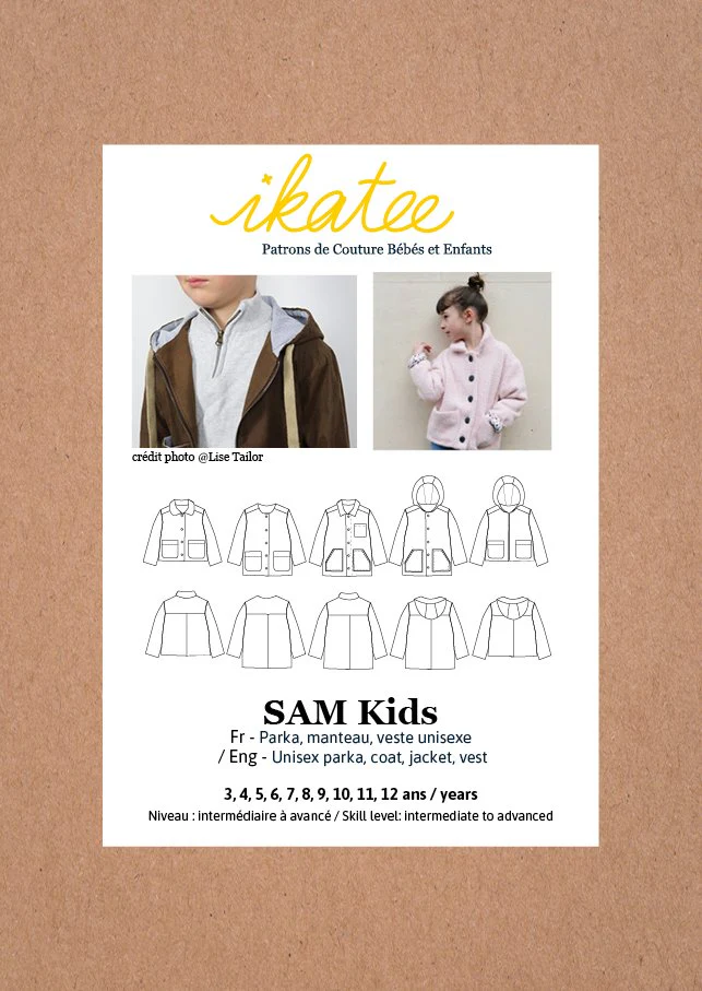 Sam Parka & Jacket Sewing Pattern - Kids Unisex 3/12Y - Ikatee - Image 2