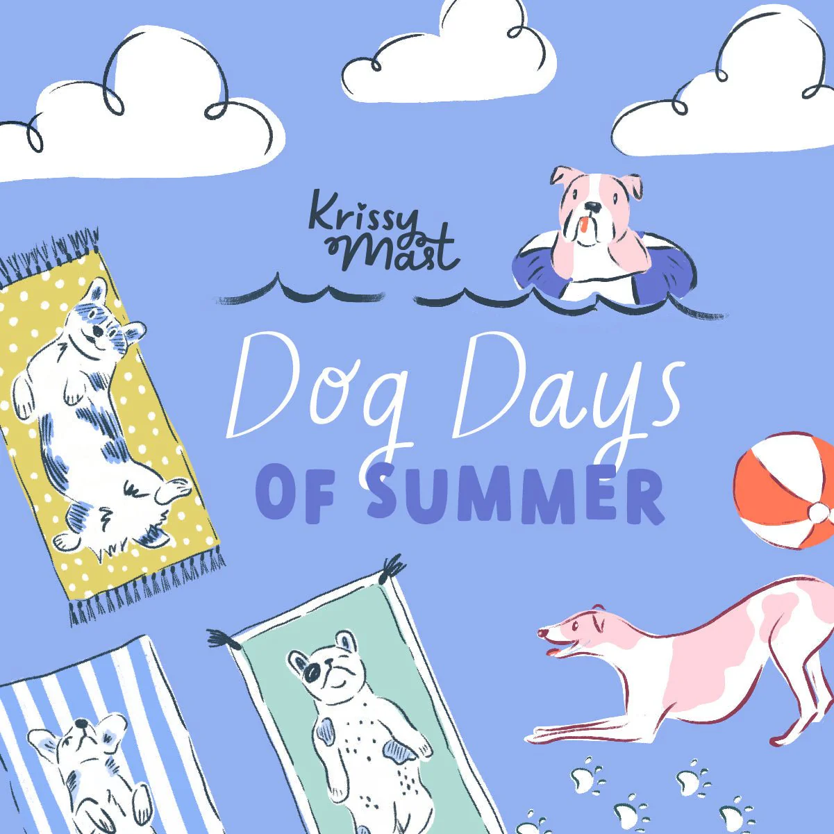 Sandy Paws - Dog Days Of Summer - Krissy Mast - Cloud 9 Fabrics - Poplin - Image 3