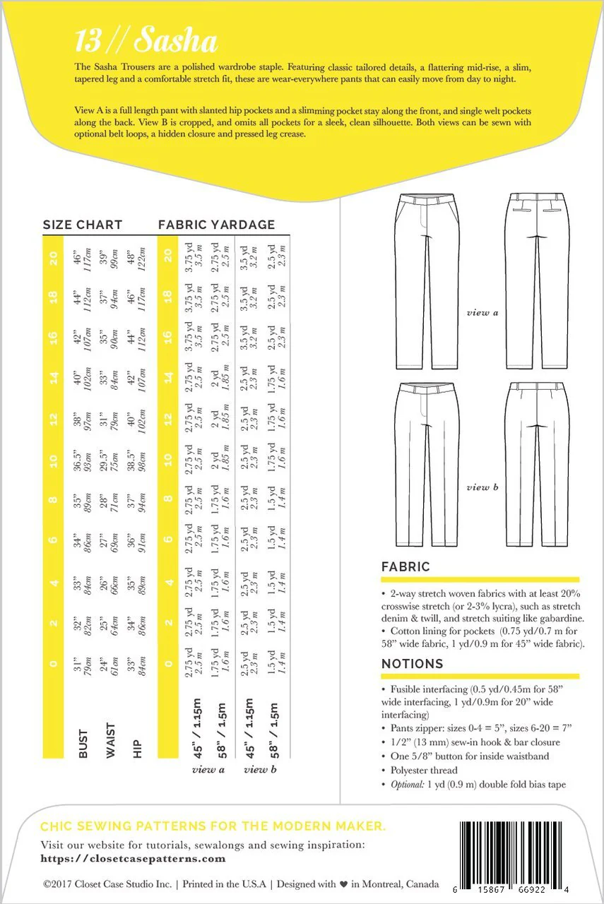 Sasha Trouser Pattern - Closet Core Patterns - Image 12