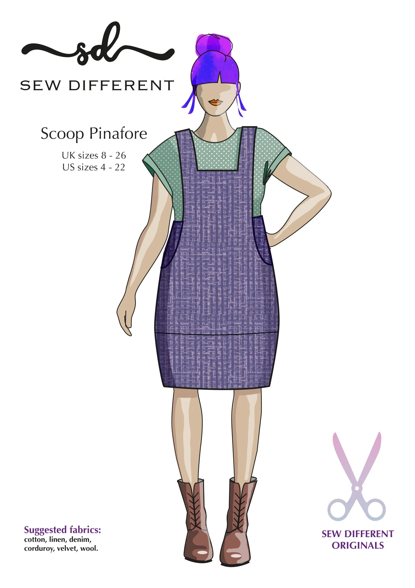 Scoop Pinafore - Paper Sewing Pattern - Sew Different