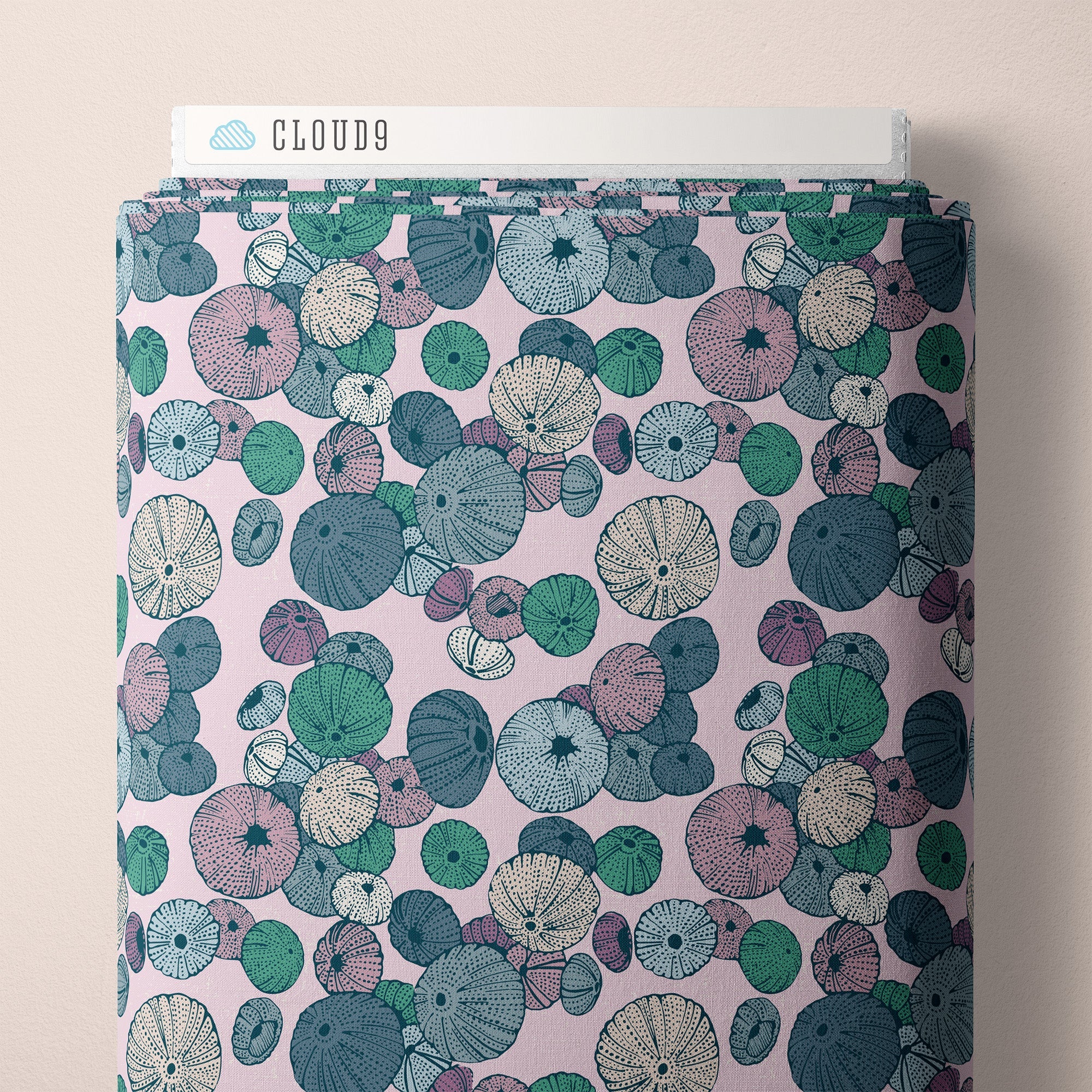Sea Urchin - Light Pink - Seashell Serenade - Jayme Murray - Cloud 9 Fabrics - Poplin