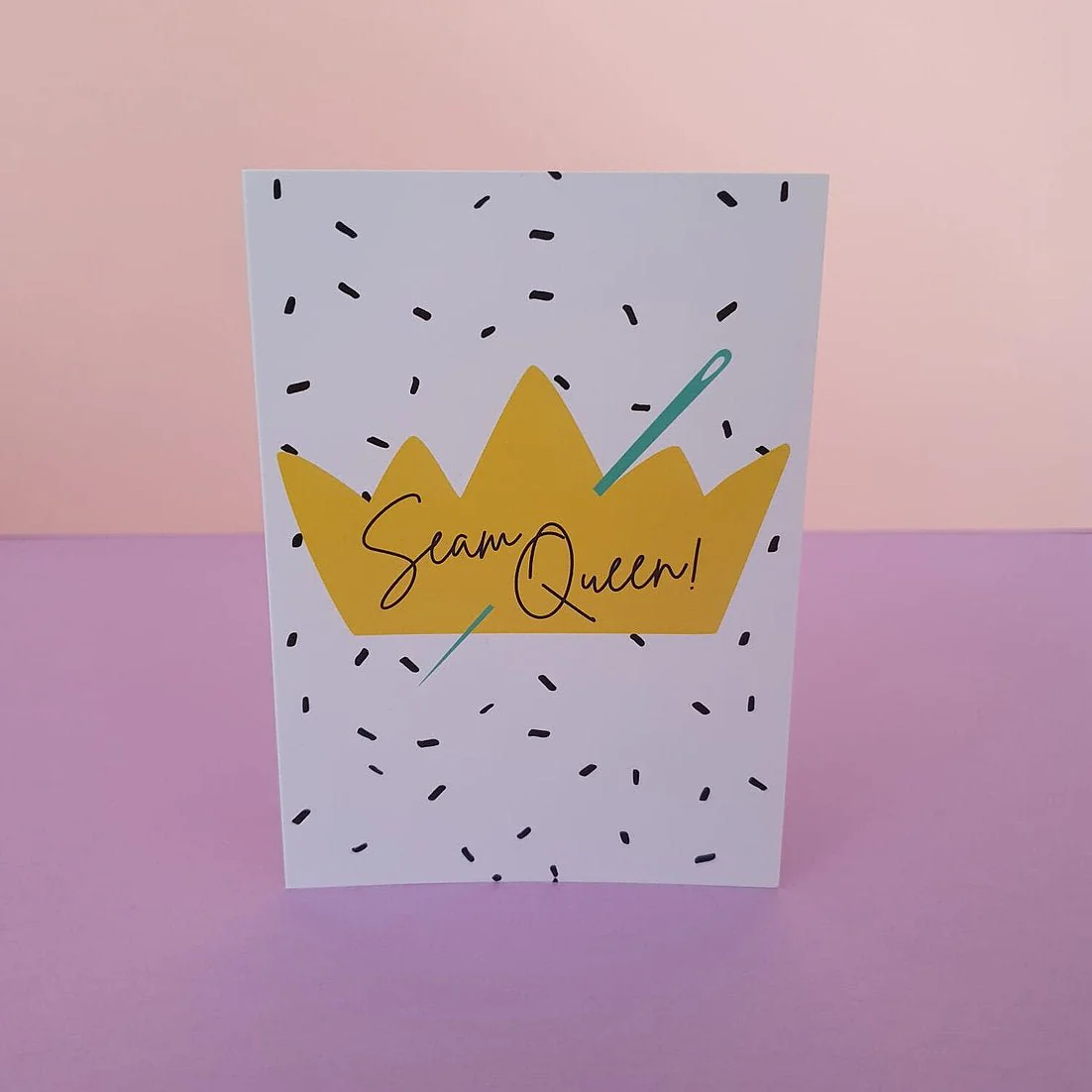 "SEAM QUEEN" Sewing Themed Greeting Card - Sew Anonymous - Image 4