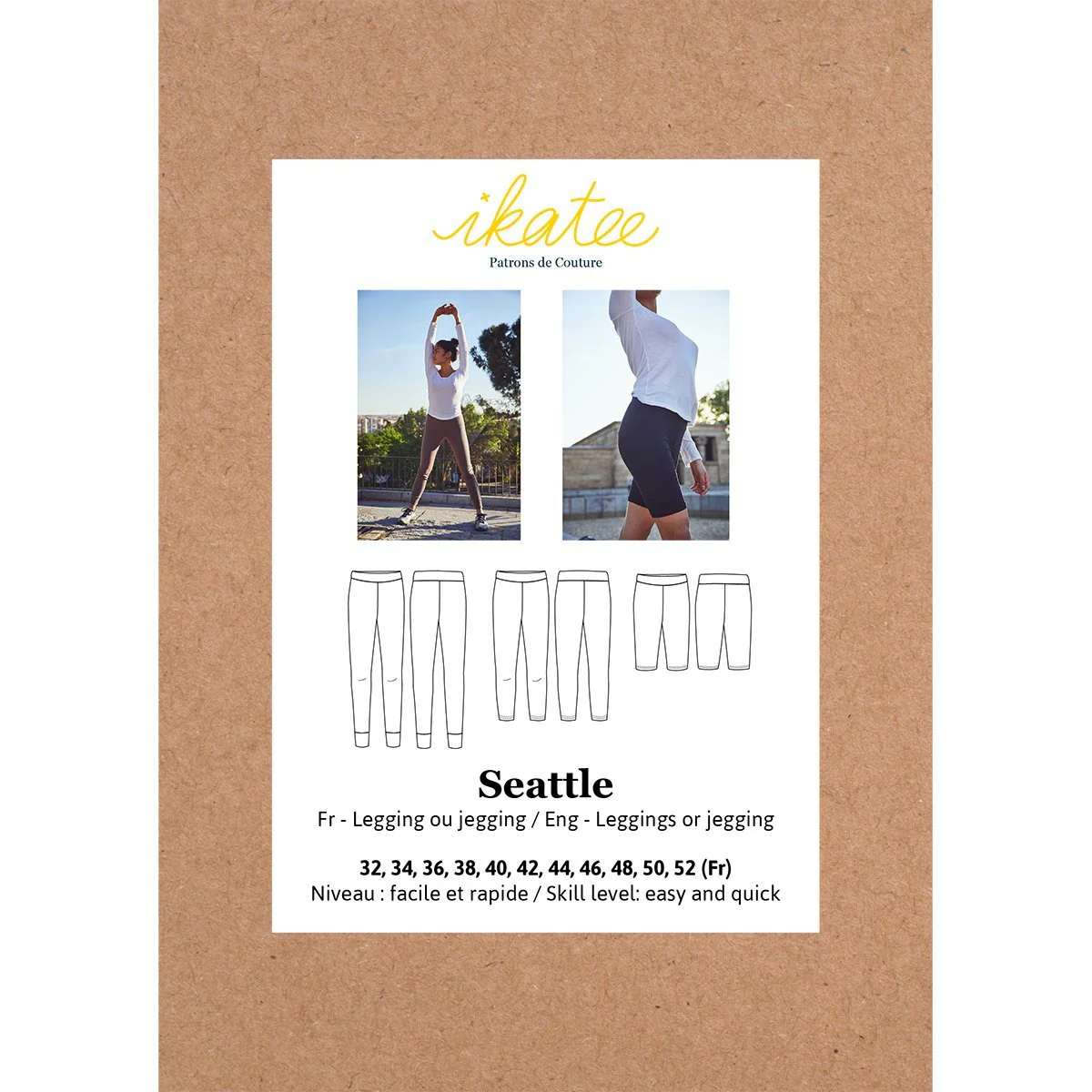 Seattle Mum legging Sewing Pattern - Ladies 34/52 - Ikatee - Image 2