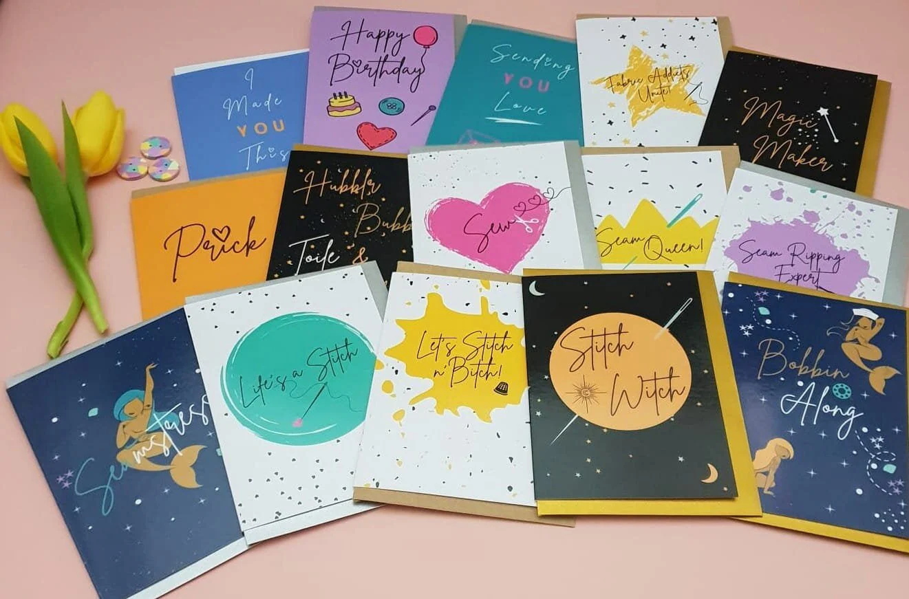 "SENDING YOU LOVE!" Sewing Themed Greeting Card - Sew Anonymous - Image 3