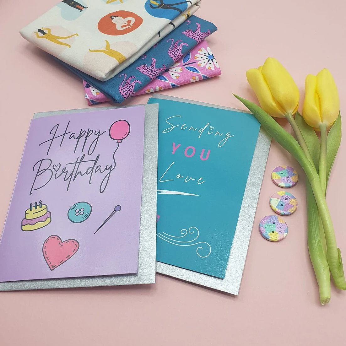"SENDING YOU LOVE!" Sewing Themed Greeting Card - Sew Anonymous - Image 4