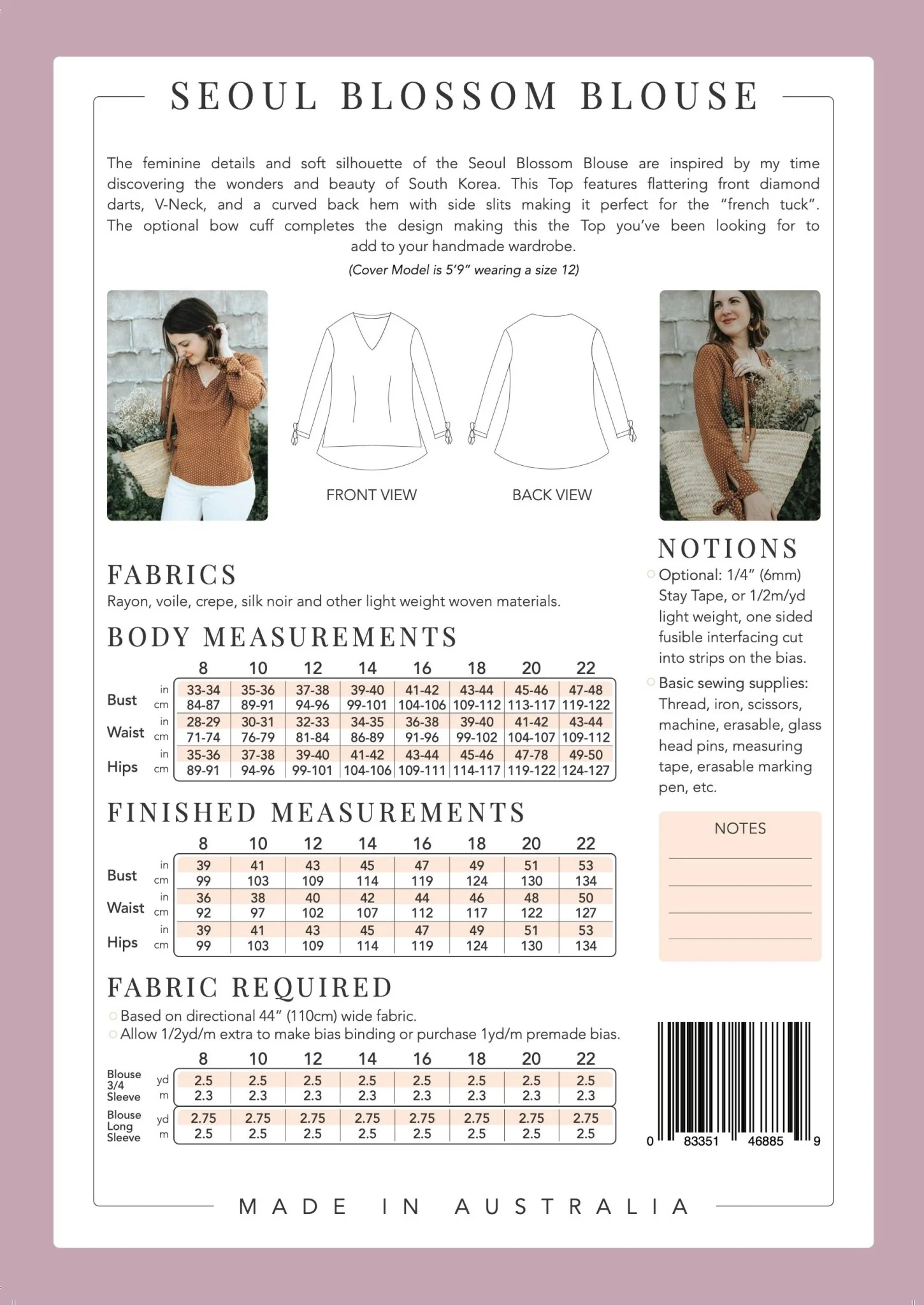 Seoul Blossom Blouse - Paper Pattern - Sew to Grow - Image 15