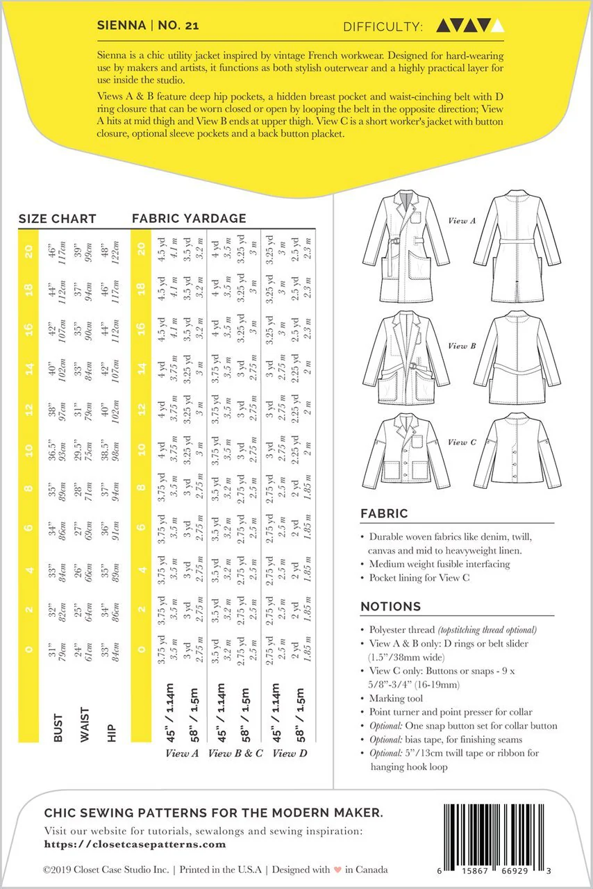 Sienna Maker Jacket Pattern - Closet Core Patterns - Image 22