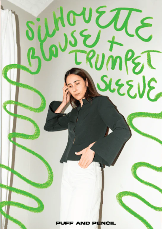 Silhouette Blouse + Trumpet Sleeves - Paper Sewing Pattern - Puff And Pencil