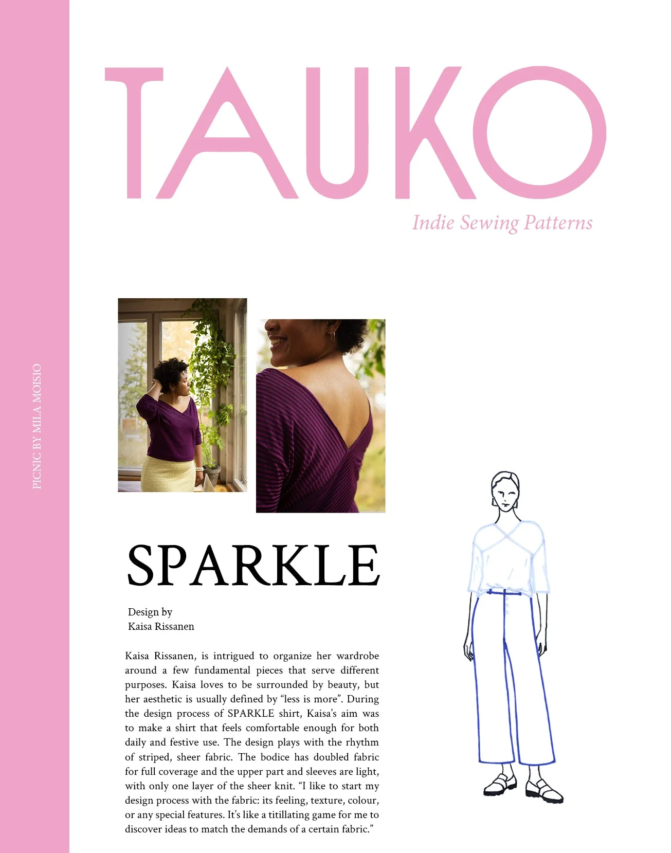 SPARKLE Shirt by Kaiser Rissanen PDF Sewing Pattern - TAUKO - Image 2