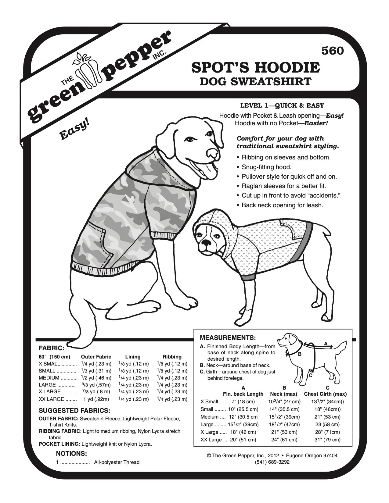 Spot’s Hoodie Dog Sweatshirt Pattern - 560 - The Green Pepper Patterns - Image 2