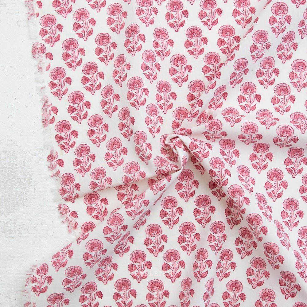 Stamp Floral - Pink - Indian Block Prints Cottage - Fableism Supply Co. - Image 3