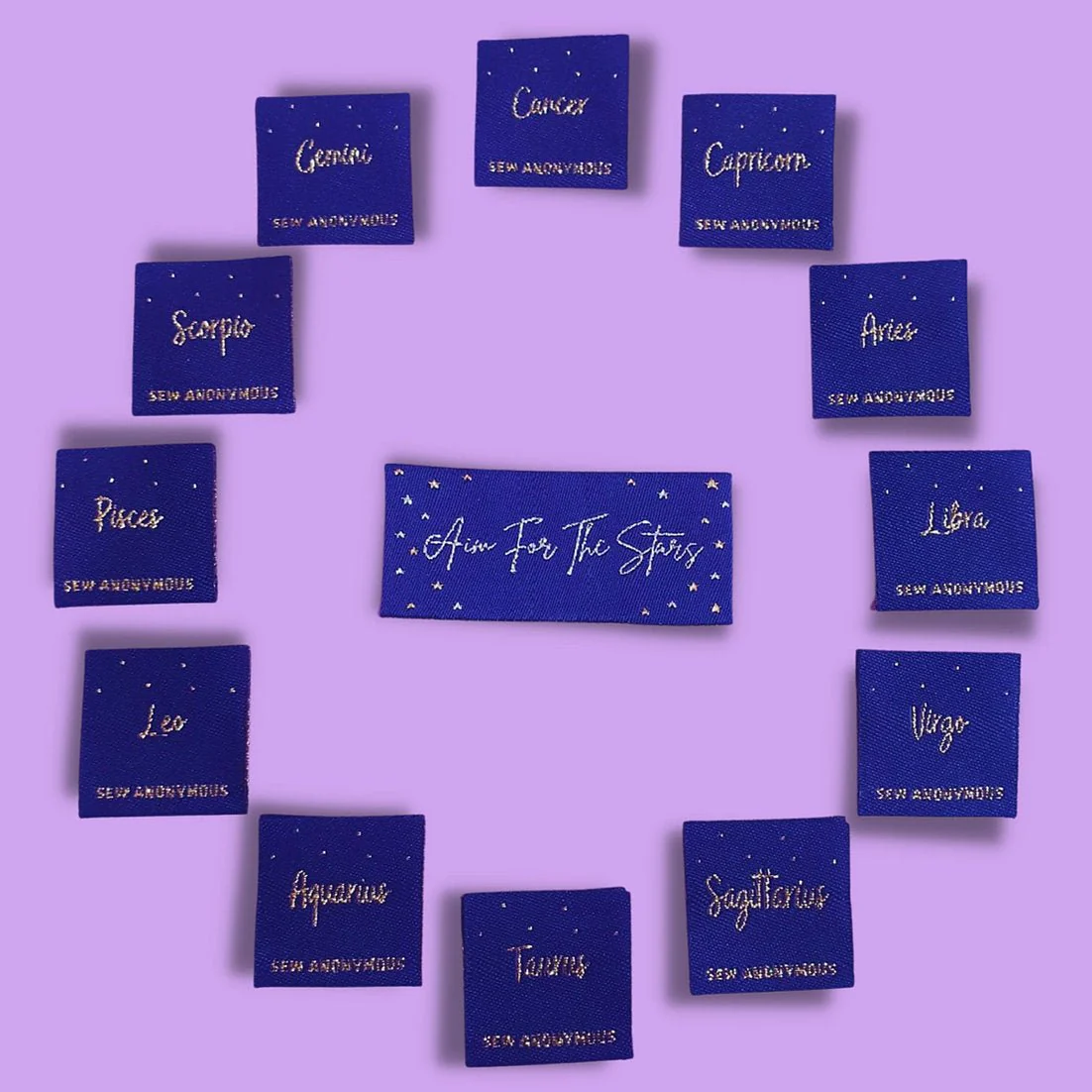 "STAR SIGN" Zodiac Woven Label Pack - Sew Anonymous
