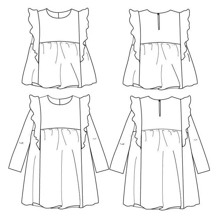 Stella Blouse or Dress Sewing Pattern - Girls 3/12Y - Ikatee - Image 3