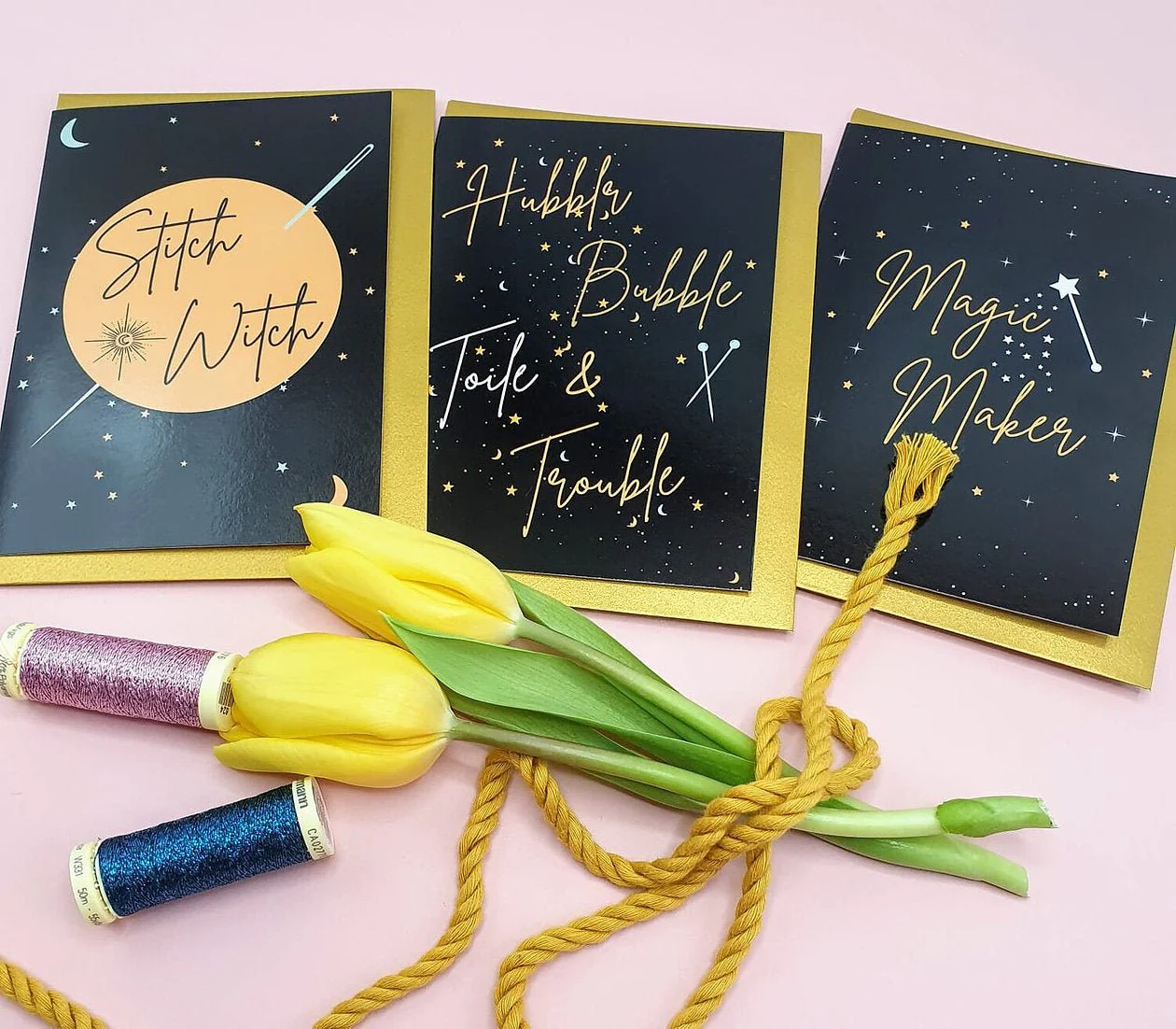 "STITCH WITCH" Sewing Themed Greeting Card - Sew Anonymous - Image 3