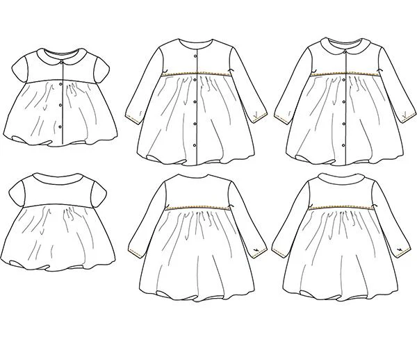 Stockholm Blouse & Dress Sewing Pattern - Baby Girl 6M/4Y - Ikatee - Image 12